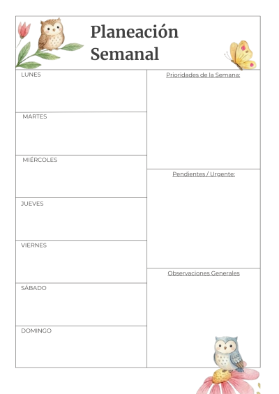 PLANEJAMENTO SEMANAL FRENTE