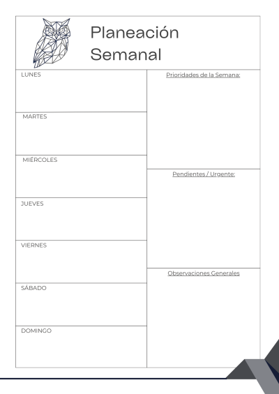planejamento semanal